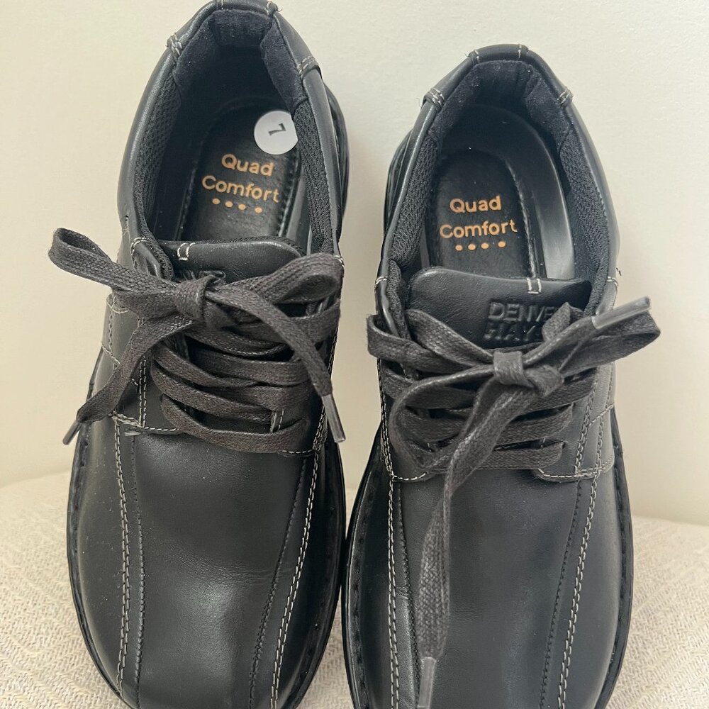 ⚫✒️Denver Hayes Quad Comfort Men's 7 Black Lace-Up Dressy Work Office Shoes